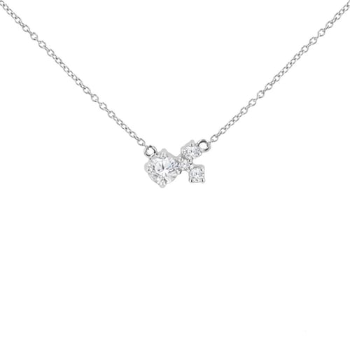 Stříbrný cluster náhrdelník s moissanitem a lab-grown diamanty Millie