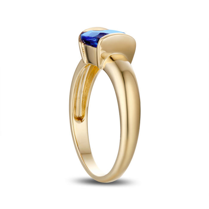 Zlatý prsten s cushion tanzanitem 3689