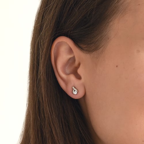 Platinové náušnice s 0.22ct diamanty Fox