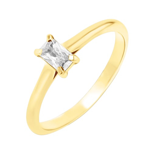 Zásnubní prsten s emerald lab-grown diamantem Bukka