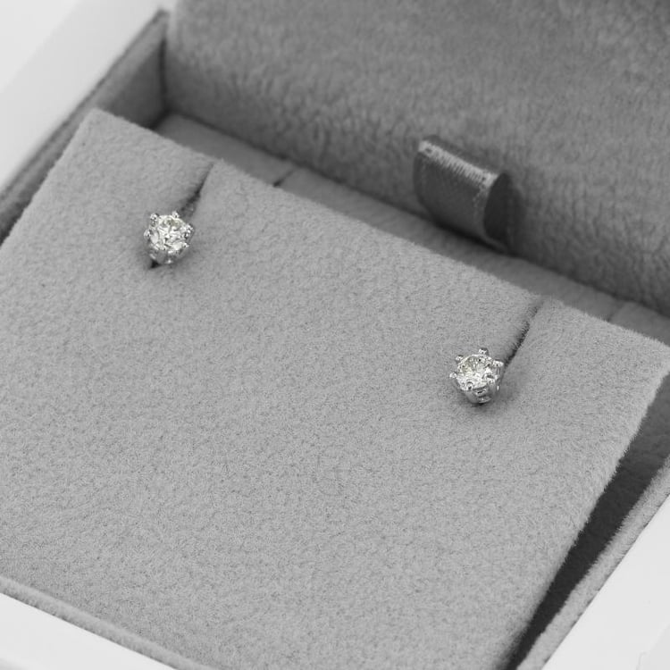 Náušnice s diamanty a šroubovacím zapínáním 51356