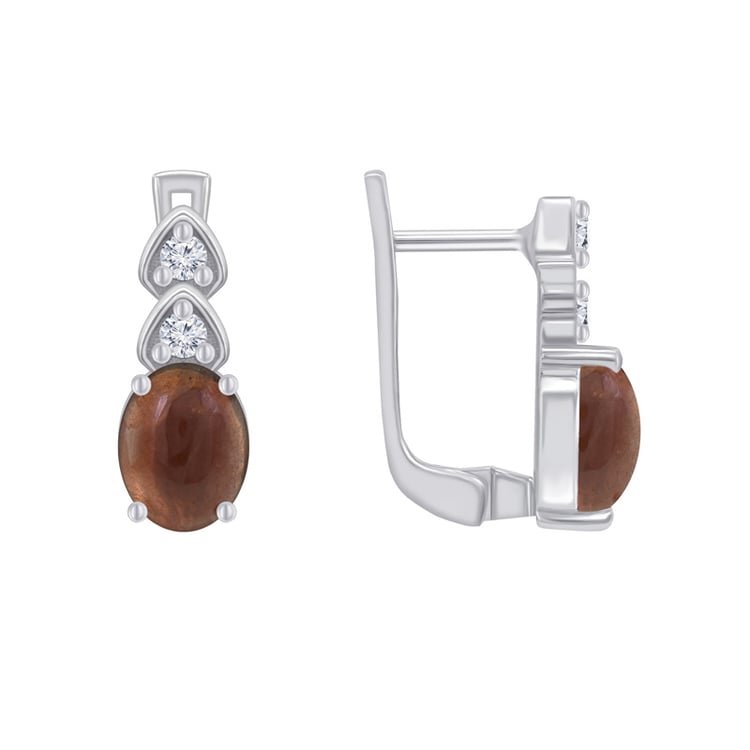 Náušnice s granáty a zirkony 47984