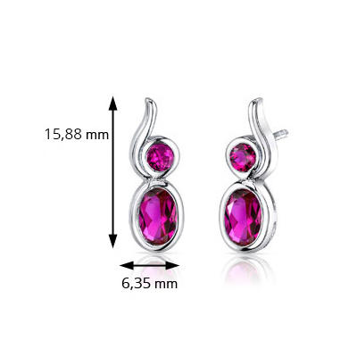 Stříbrné náušnice s rubíny 2761