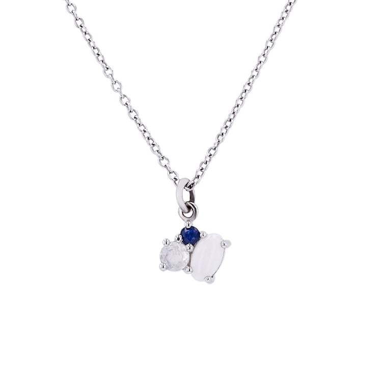 Cluster přívěsek z bílého zlata