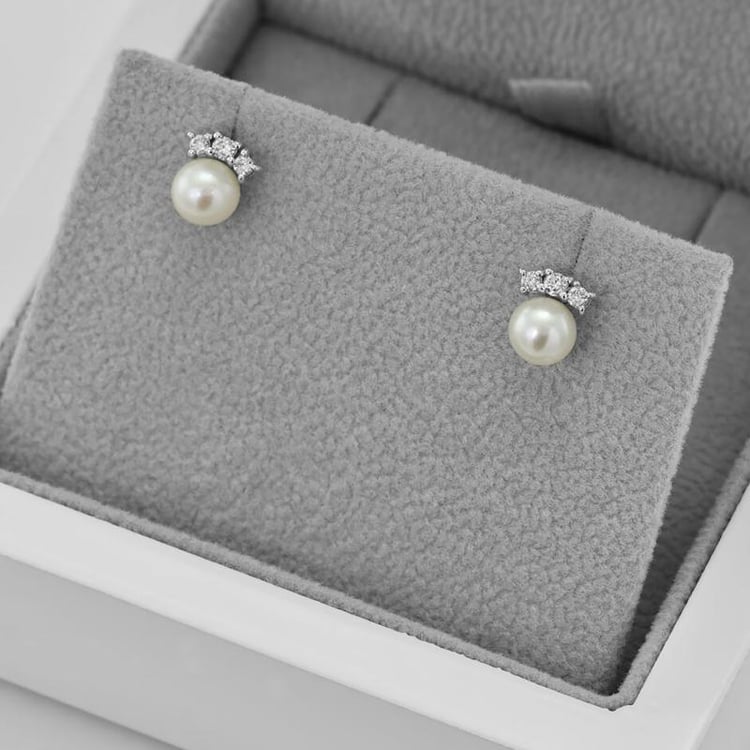 Náušnice z bílého zlata s diamanty 42704