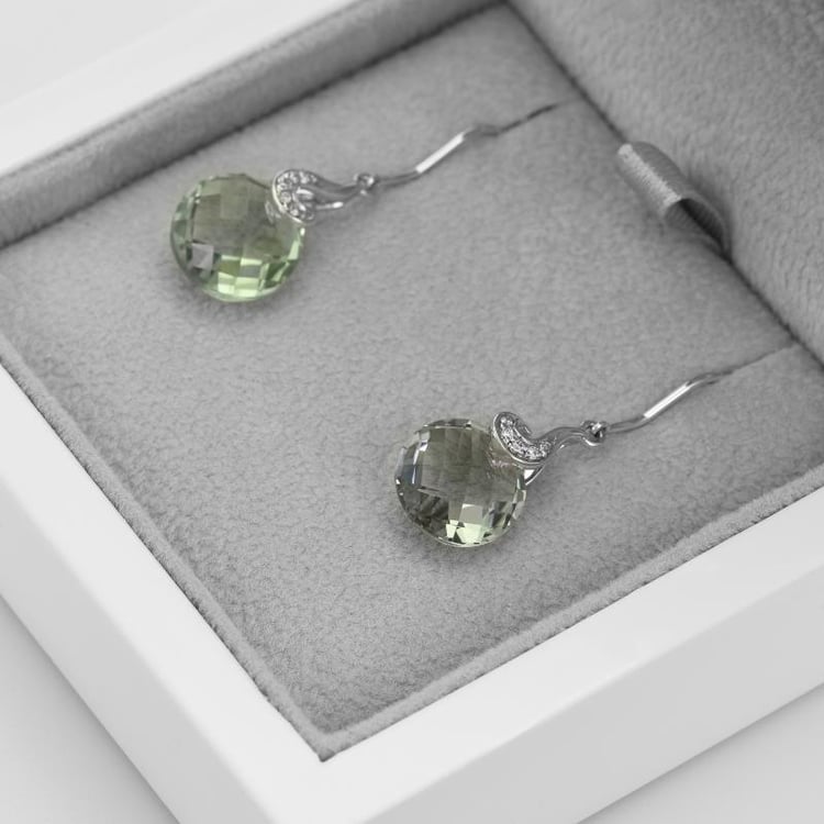 Zlaté náušnice s ametysty 50324