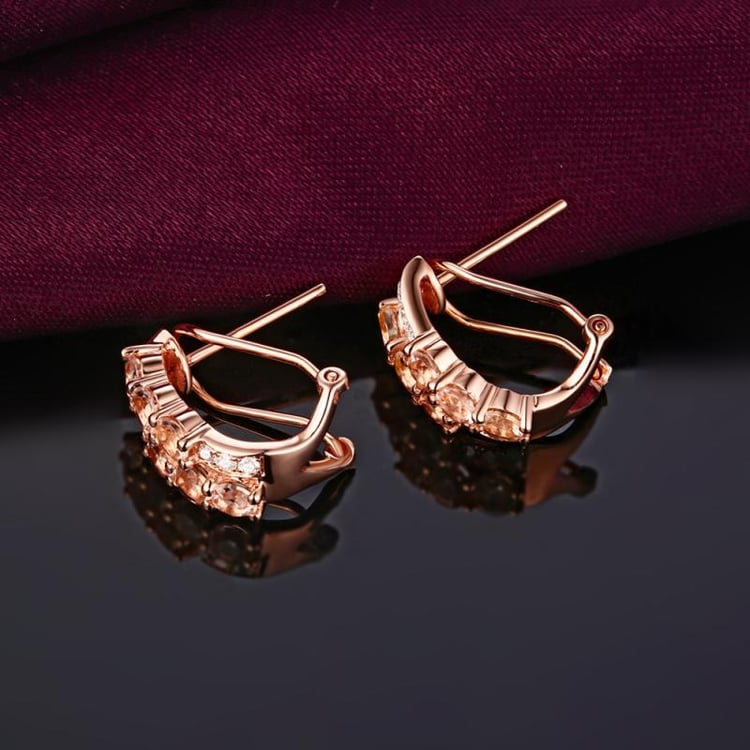 Náušnice s morganity a diamanty 12689