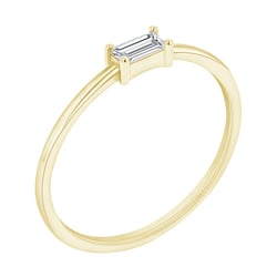 Prsten s baguette moissanitem Koos