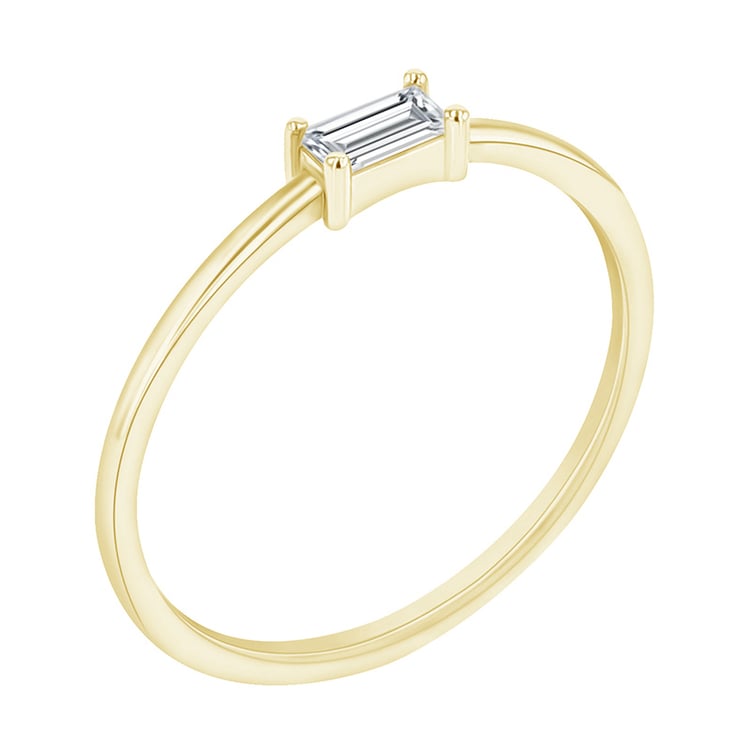 Prsten s baguette moissanitem Koos