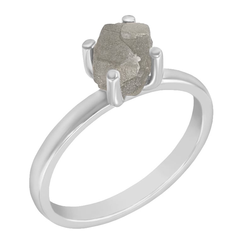 Prsten z bílého zlata s nebroušeným diamantem 69876