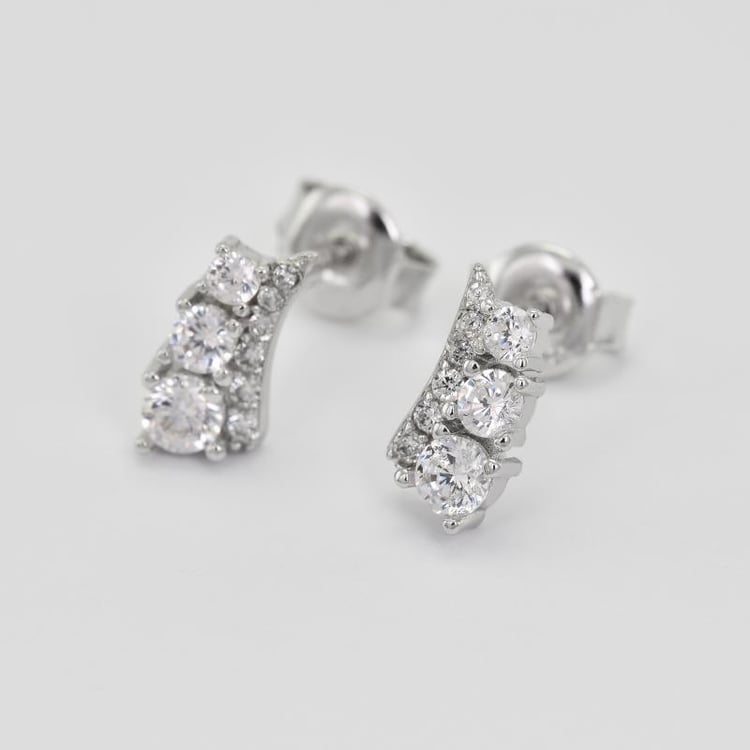 Zirkonové náušnice ze stříbra 24622