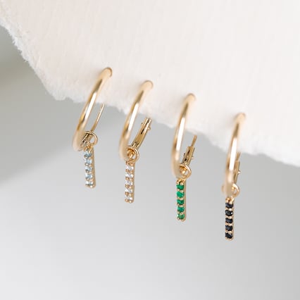 Zlaté visací náušnice s modrými topazy Elaine