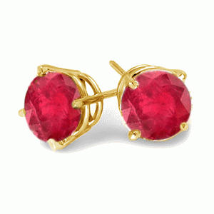 Rubínové zlaté náušnice