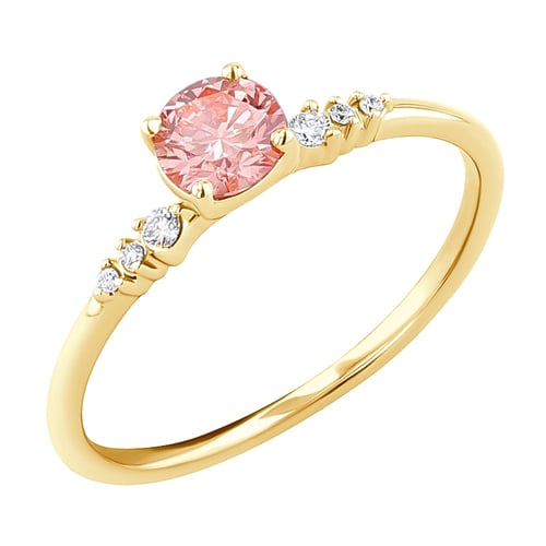 Zásnubní prsten s certifikovaným fancy pink lab-grown diamantem Amity