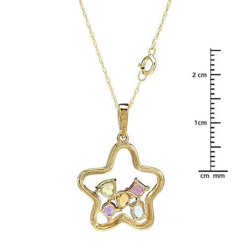 Hvězdičkový zlatý náhrdelník s drahokamy 266