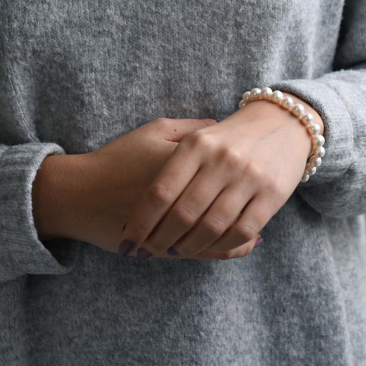 Stříbrný perlový náramek 50706