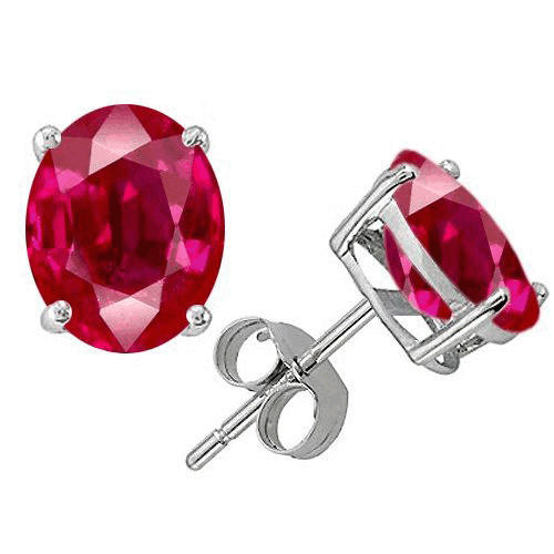 Zlaté napichovací náušnice s rubíny