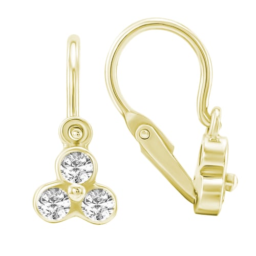 Zlaté dětské náušnice s lab-grown diamanty Jasmine