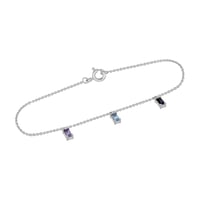 Zlatý náramek se safírem, topazem a tanzanitem Veera