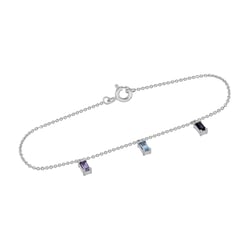 Zlatý náramek se safírem, topazem a tanzanitem Veera
