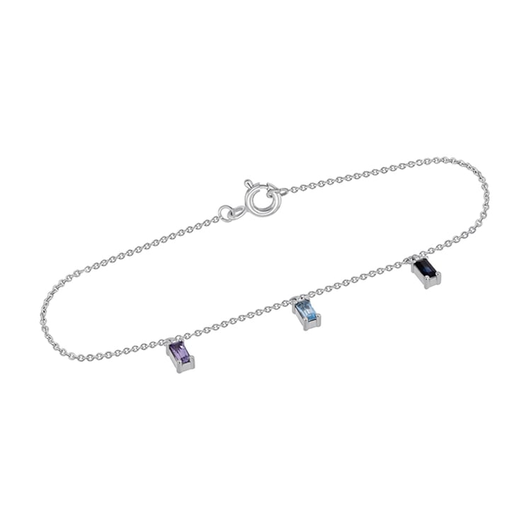 Zlatý náramek se safírem, topazem a tanzanitem Veera