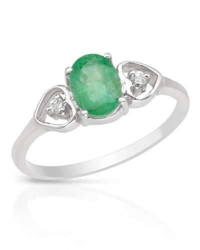 stříbrný smaragdový prsten 