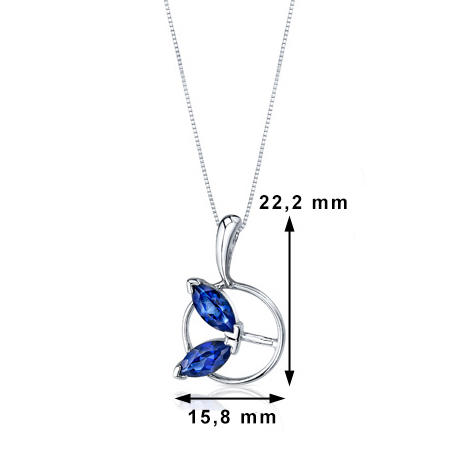 Stříbrný náhrdelník se safíry 2754