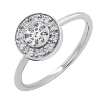 Lab-grown diamanty v halo zásnubním prstenu Fernanda