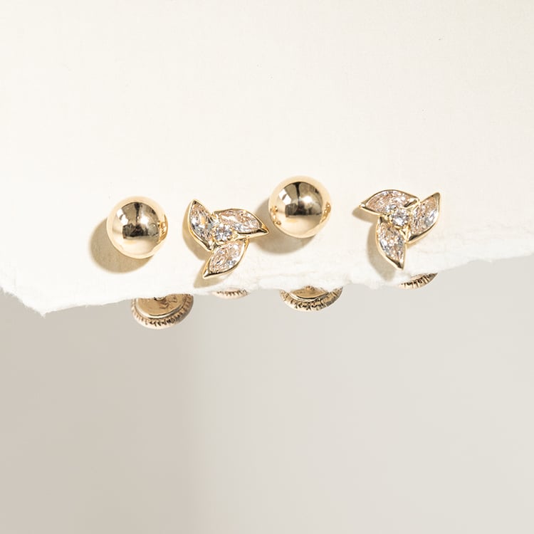 Kuličkové náušnice ze 14k žlutého zlata Heidy 123081