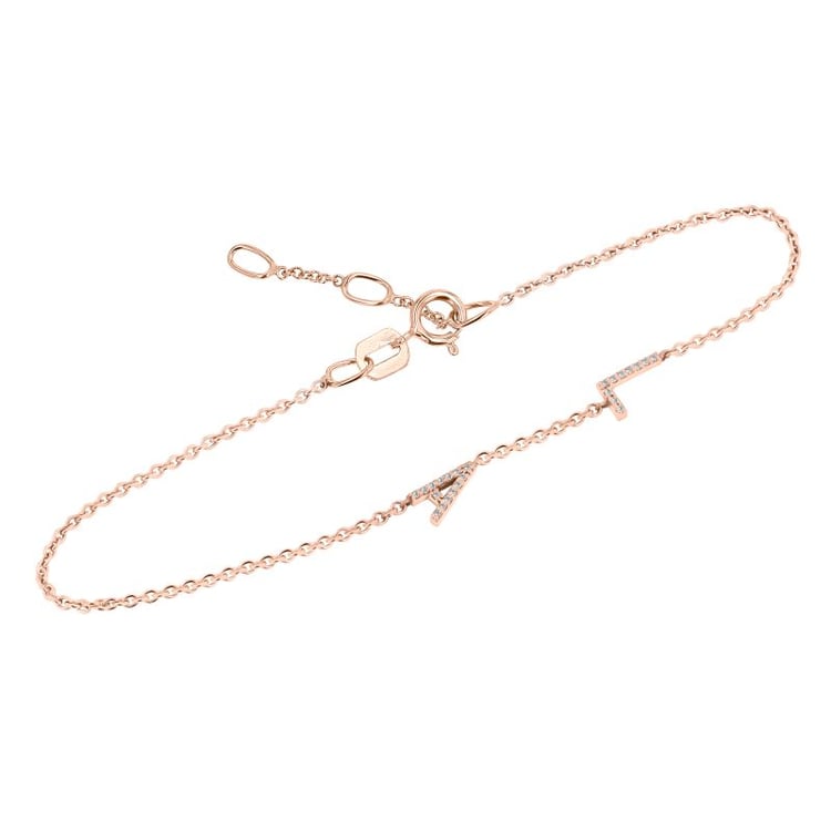 Náramek se 2 písmenky a lab-grown diamanty Anika 152484