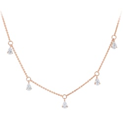 Náhrdelník ze zlata s pear přírodními diamanty Praveen
