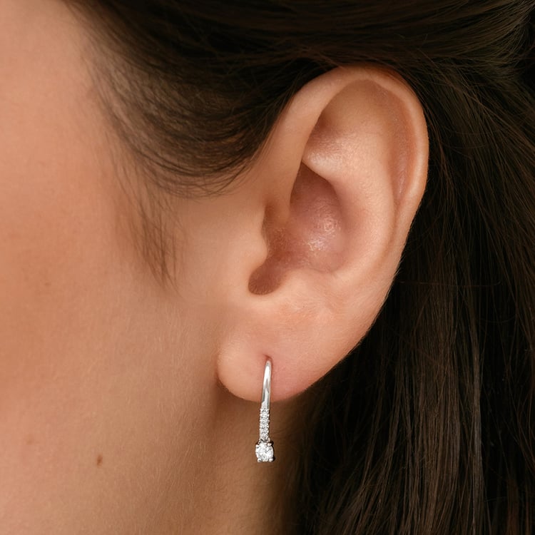 Stříbrné visací náušnice s lab-grown diamanty 158812