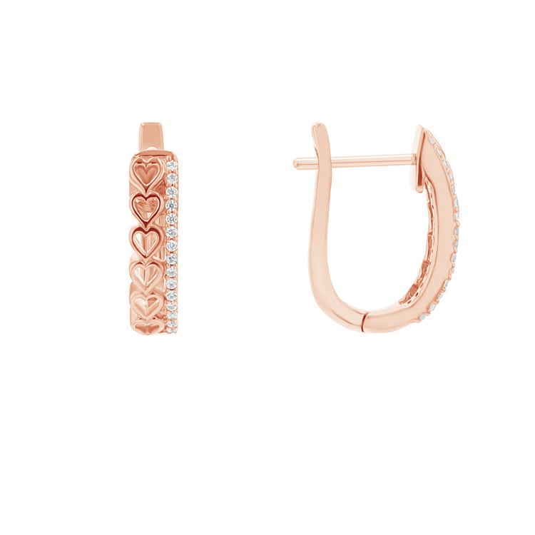 Srdcové kruhové náušnice s diamanty Luba 111040