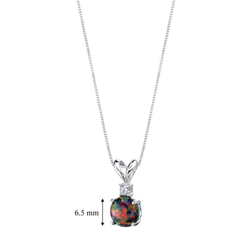 Přívěsek s černým round opálem a diamantem Emolyna