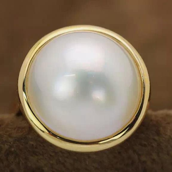 Prsten s bílou perlou 13206