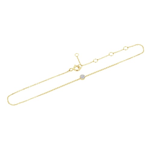 Zlatý minimalistický náramek na nohu s diamantem Aimie