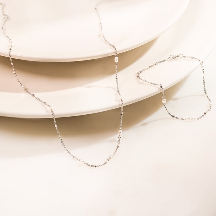 Stříbrná kolekce s perlami 164634