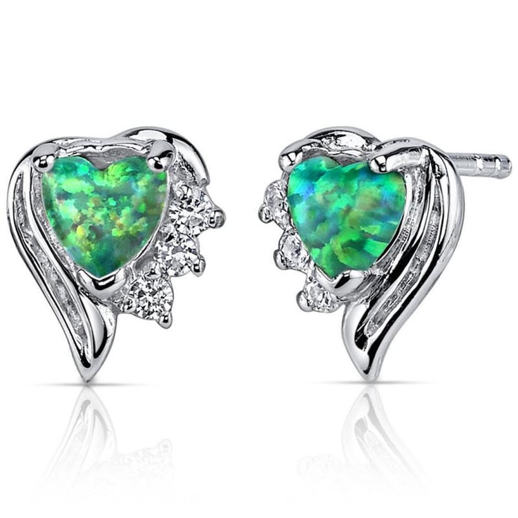 Opálové stříbrné náušnice