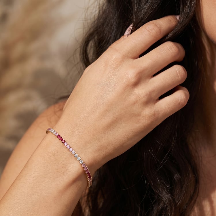 Elegantní stříbrný náramek se safíry Anastasia 166753