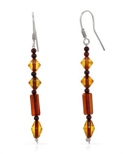 Visací jantarové náušnice