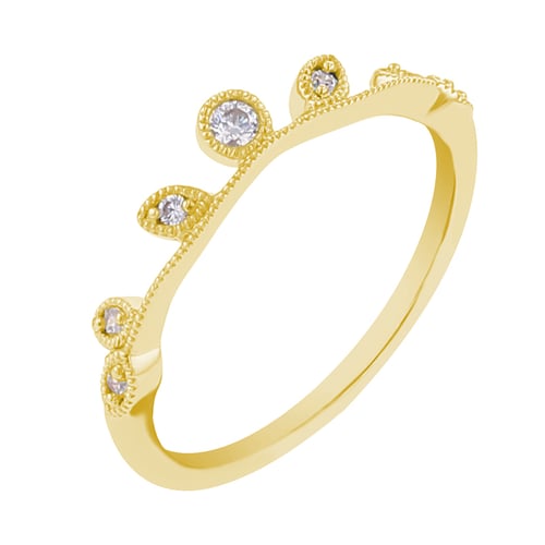 Eternity prsten s lístky a lab-grown diamanty Bates