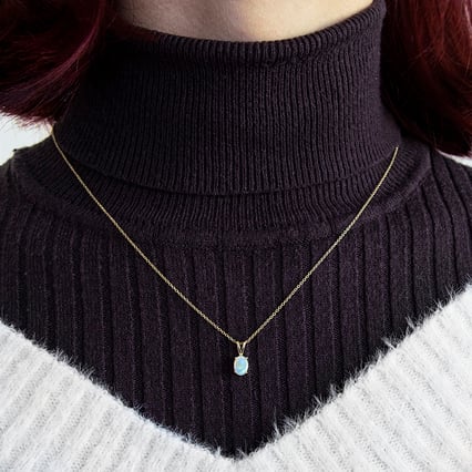 Přívěsek s oválným opálem Elleanor