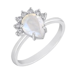 Zásnubní prsten s měsíčním kamenem a diamanty Namir