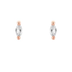 Minimalistické náušnice s bílými safíry Daina