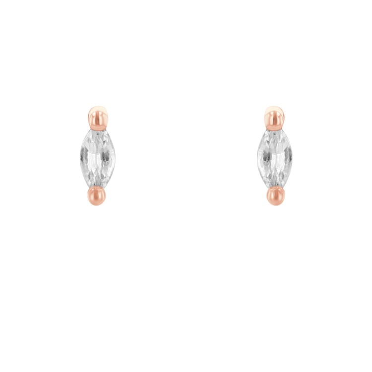 Minimalistické náušnice s bílými safíry Daina 121382