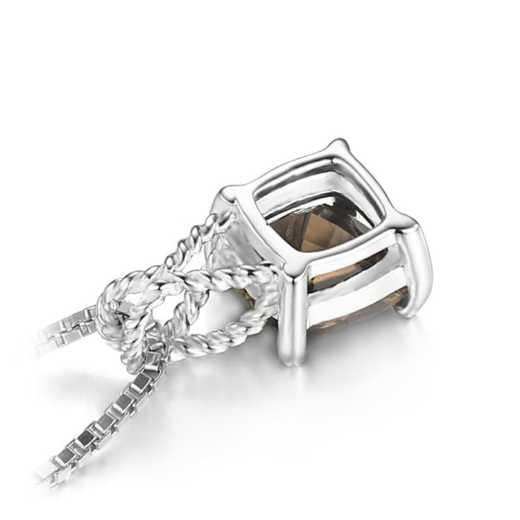 Stříbrný náhrdelník s cushion quartzem 20628