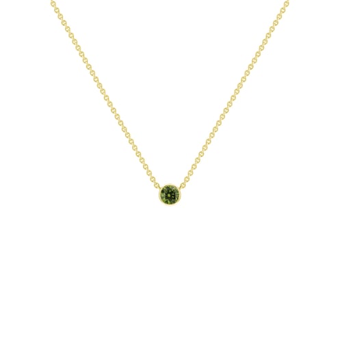 Stříbrný minimalistický náhrdelník se zeleným diamantem Glosie