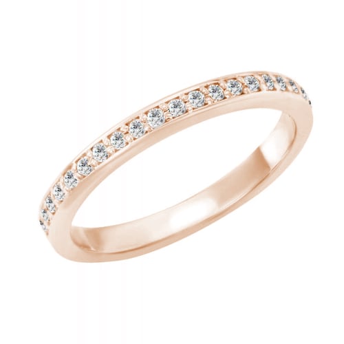 Zlatý eternity prsten s 1.25 mm lab-grown diamanty Mewya