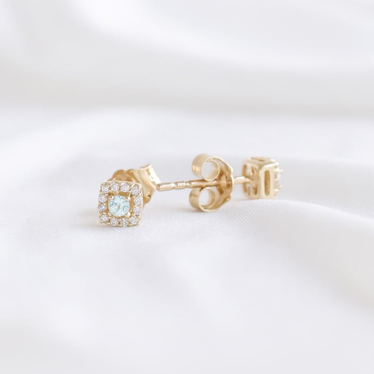 Stříbrné akvamarínové náušnice s lab-grown diamanty Sukie 104106