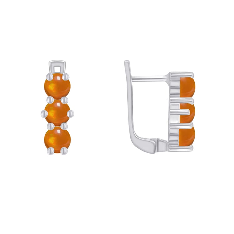 Stříbrné náušnice s oranžovými opály 48216